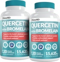 28-in-1 Quercetin עם תוסף Bromelain - Quercetin 500 מ"ג קפסולות עבור תמיכה ב-Daily Immune Defense - Quercetin עם ויטמין C ו- Zinc for Adults Enrich עם ויטמין D (120 ct, Pack of 2)