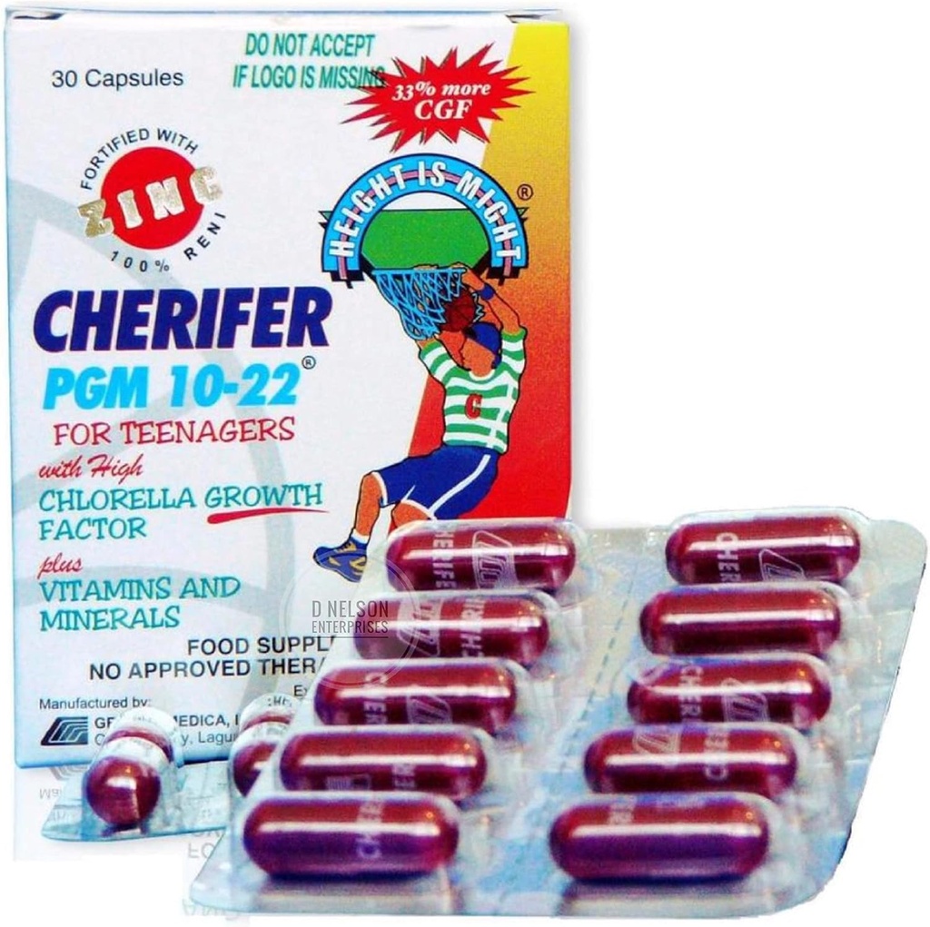 Cherifer PGM 10-22 High Chlorella Growth Factor (CGF) עם Zinc, 30 קפסולות
