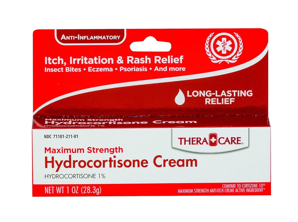 Thera Care hydrocortisone Cream | כוח מקסימלי OTC | Itch Irritation and Rash Relief