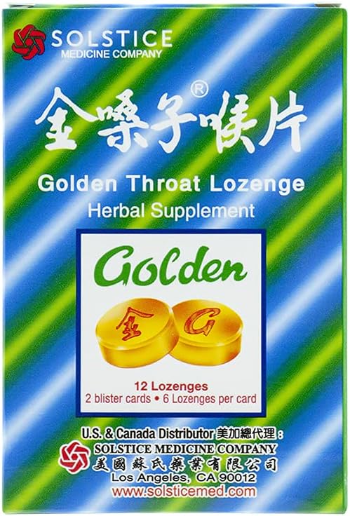 Goldenגרון Lozenge Cough Drops (Jinsangzi Houpian) 12 טיפות (2g) X 8 Pack