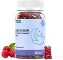 Magnesium Glycinate Gummies 400 מ"ג, תוספת סוכר חינם Magnesium Glycinate תוסף, חובה, תמיכה העצם - 60 חניכיים אורגניות