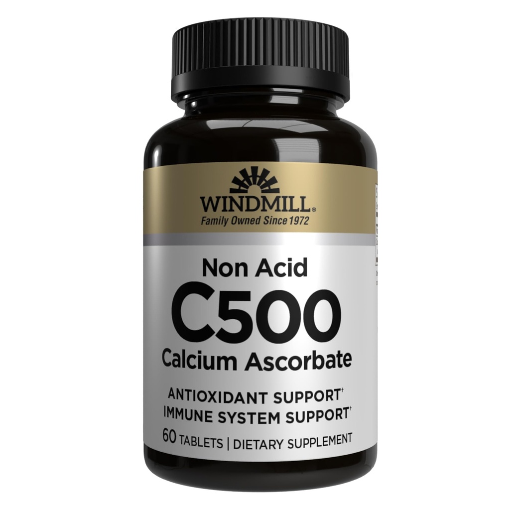 ויטמין C Tablet 500 מ"ג Non-Acid Wmill - 60 על ידי WINDMILL
