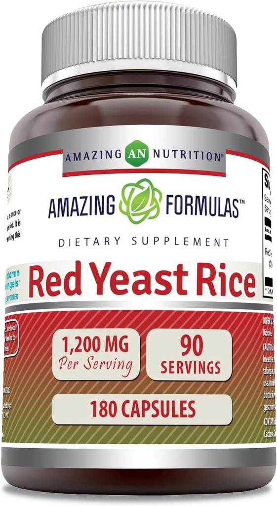 פורמולה מדהימה של Yeast Rice 1200 מ"ג פרי קפסולות לשרת | Non-GMO |ten Glu | Made in USA (180 Count)