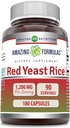 פורמולה מדהימה של Yeast Rice 1200 מ"ג פרי קפסולות לשרת | Non-GMO |ten Glu | Made in USA (180 Count)