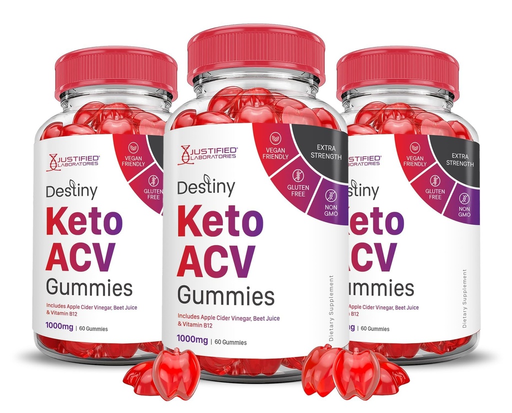 Destiny Keto ACV Gummies Advanced Formula 1000MG Destiny Keto Gummies Apple Cider Vinegar פורמולה עם אבקת מיץ Pomegranate B12 טבעוני non GMO 180 מסטיק