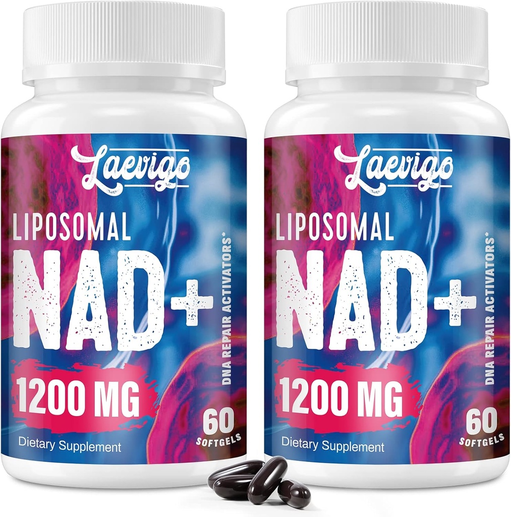 Liposomal NAD+ תוסף 1200 מ"ג גבוה Absorption, אנרגיה סלולרית ומיטוכנדרל, NAD Plus for Longevity & Vitality, Anti-Aging Formula, 120 Softgels