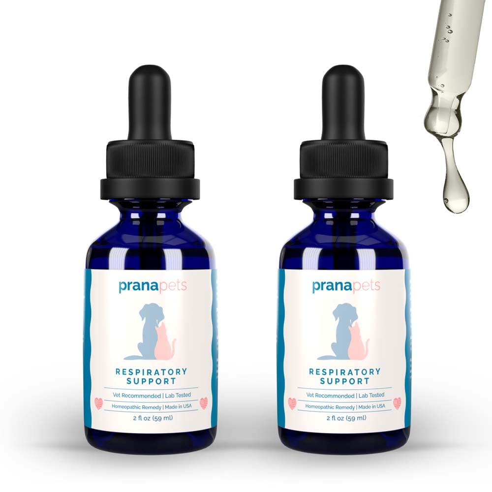 PranaPets Respiratory תמיכה תוסף לכלבים וחתולים | מקדם באופן טבעי את הפונקציה הנשימה האופטימלית בחיות מחמד | עזרה בטוחה עם סימפטומים של אלרגיות עונתיות