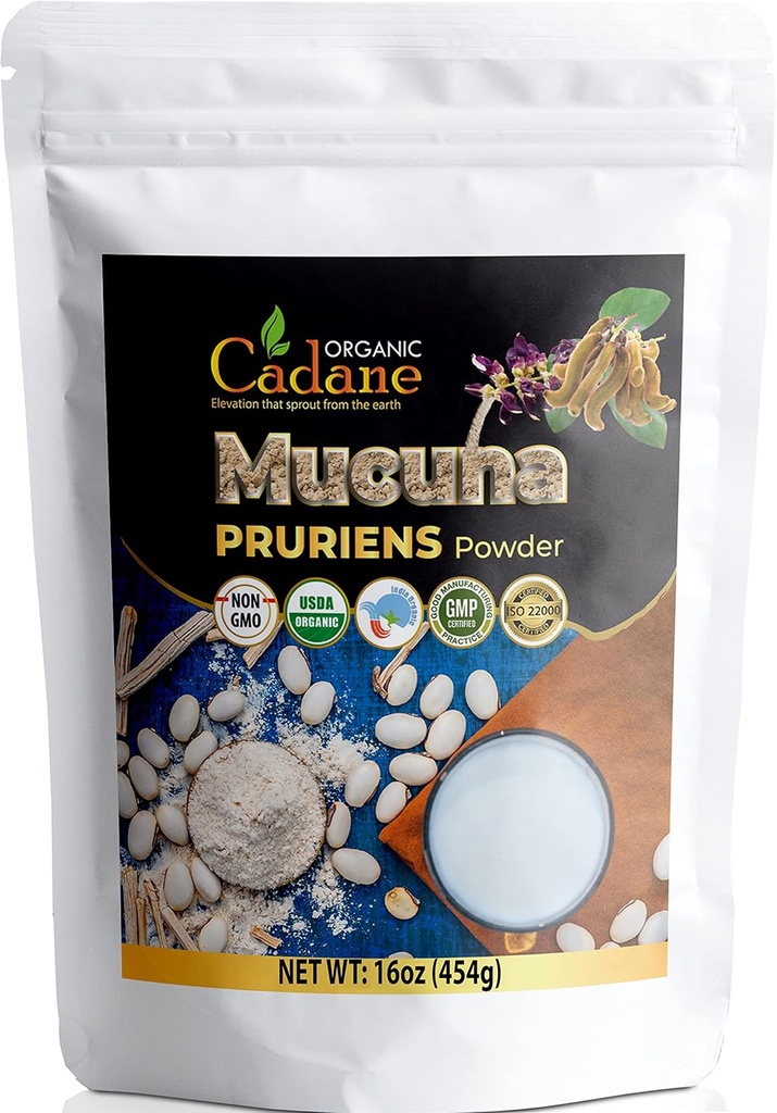 אורגני Cadane Mucuna Pruriens אבקת 1 פאונד | מקדם בריאות המוח, תומך מערכת החיסון, אנרגיה | USDA מוסמך טבעוני-ידידותי תוספי מזון | Pure Natural Velvet Beans לחלץ מהודו