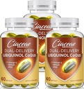 Ubiquinol CoQ10 600 MG Softgels עם אומגה 3 ו Shilajit & PQQQQ, מתקדם כפול-Delivery Coenzyme-Q10, Active CoQ10 Ubiquinol תוסף לפוריות, Antioxidant, Heart, Brain & Energy, 180 משרתים