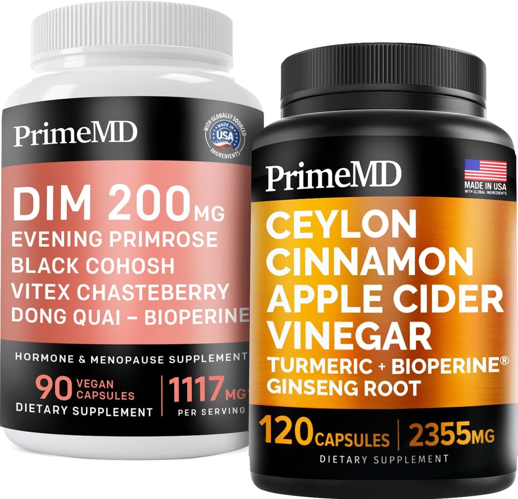 Ceylon Cinnamon (1pk) ו- Menopause Support (1pk) תוסף Bundle - ויטמינים פוטרנטיים ללב, מטאבוליזם, הורמונים, ו- Immune Support - Non-GMO, טבעוני, Gluten-Free
