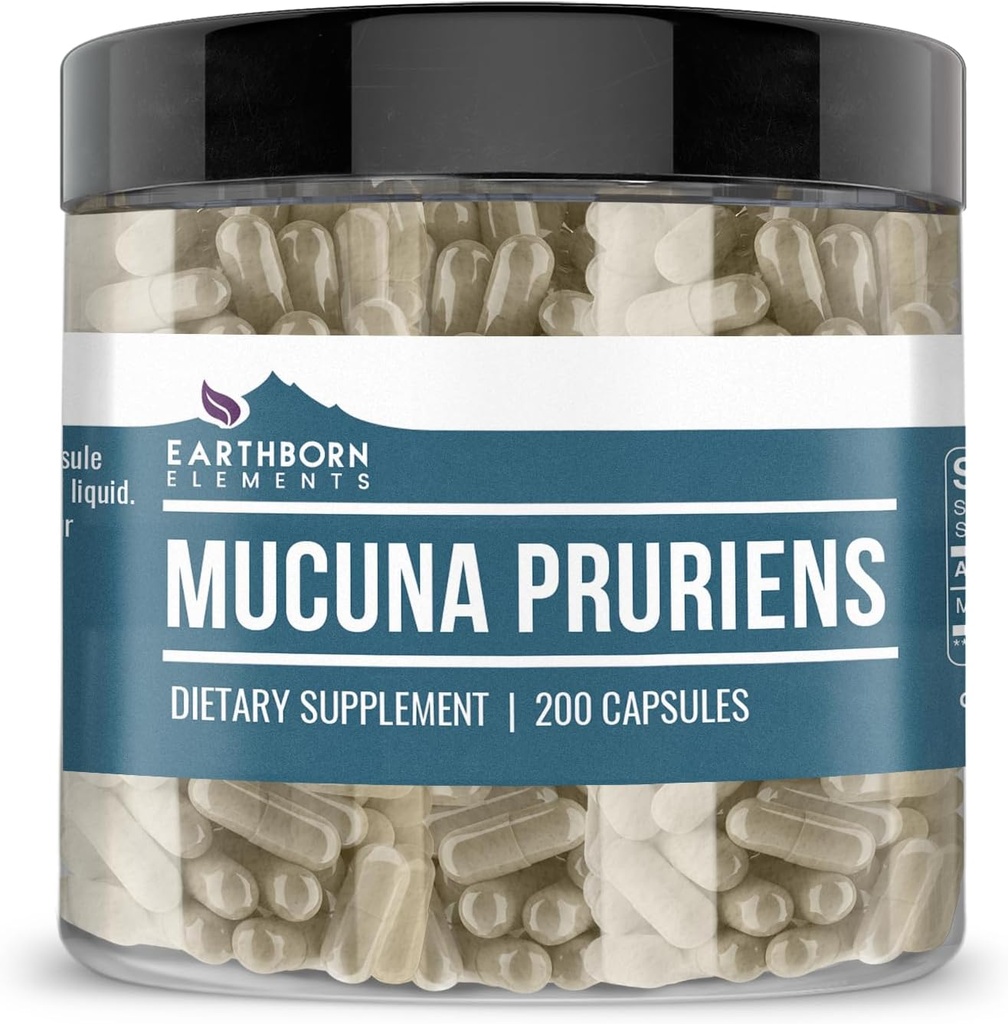 Earthborn Elements Mucuna Pruriens לחלץ, 200 קפסולות, לא תוספות או Fillers