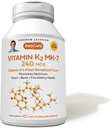 ANDREW LESSMAN ויטמין K2 MK7 240 mcg 30 Softgels - Essential for Healthy Calcium Utilization, מקדם אופטימוס Skeletal, Heart and Arterial Health. אין תוספות. קל ל-Swallow Softgels