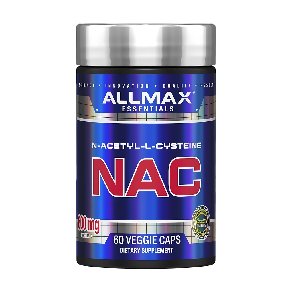 AllMAX NAC - 60 קפסולות Veggie - תמיכה כספית והגנה רדיקלית חינם - 60 משרתים