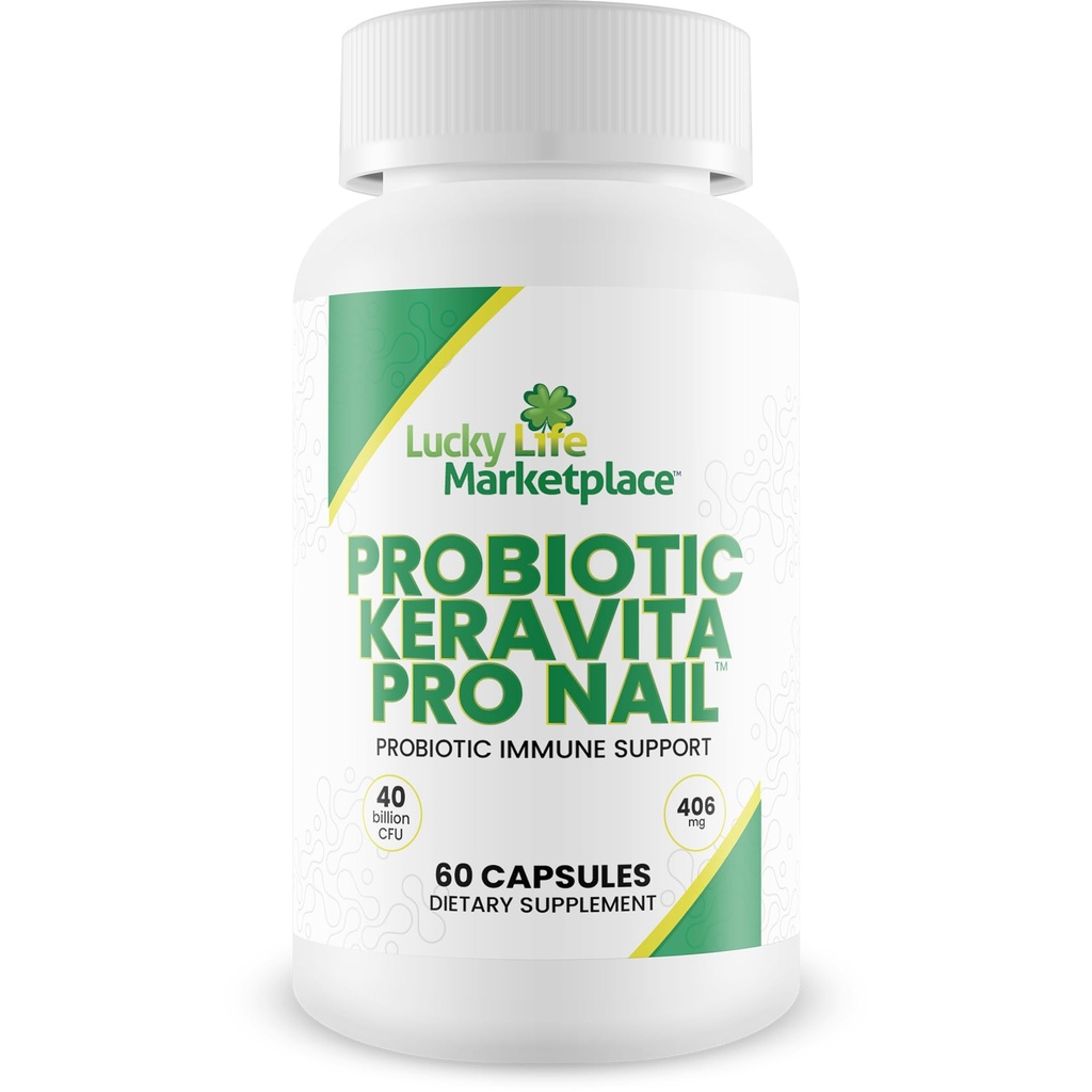Probiotic Keravita Pro Nail - Probiotic Immune Support to Help Support the Body to Defend Against Fungus - קידום Clear Nails - תמיכה במיקרוביומה בריאה כדי לסייע ל-Immune Response