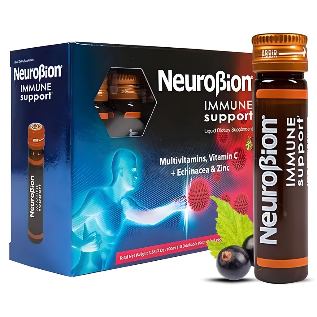 תמיכה עצבית Immune עם Echinacea & Zinc 10 דרךls x 10 מ"ל
