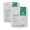תוספי Serotonin ו Dopamine | Mood Support Supplement - 2-Month Supply ; Serotonin תוסף 5-HTP + Dopamine Booster Tyrosine | Natural Mood Boosters