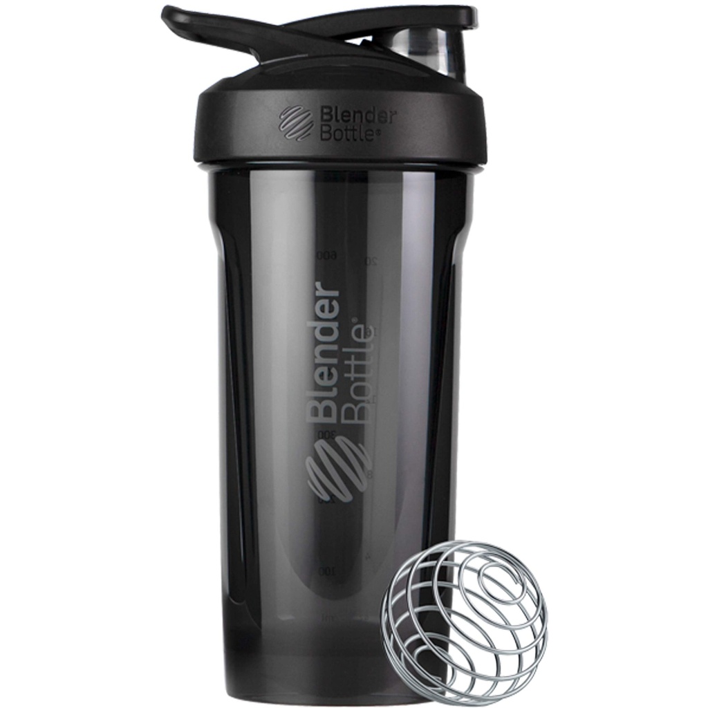 בלנדר בוטל סטרדה Tritan Shaker בקבוק עם Locking Lid, 28-Ounce, Black Black