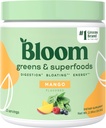 Bloom Nutrition Superfood Greens Powder, Digestive Enzymes w/Probiotics & Prebiotics, Gut Health, Bloating Relief for Women, Chlorella, 15 SVG (15 Servings (Pack of 1), Mango)