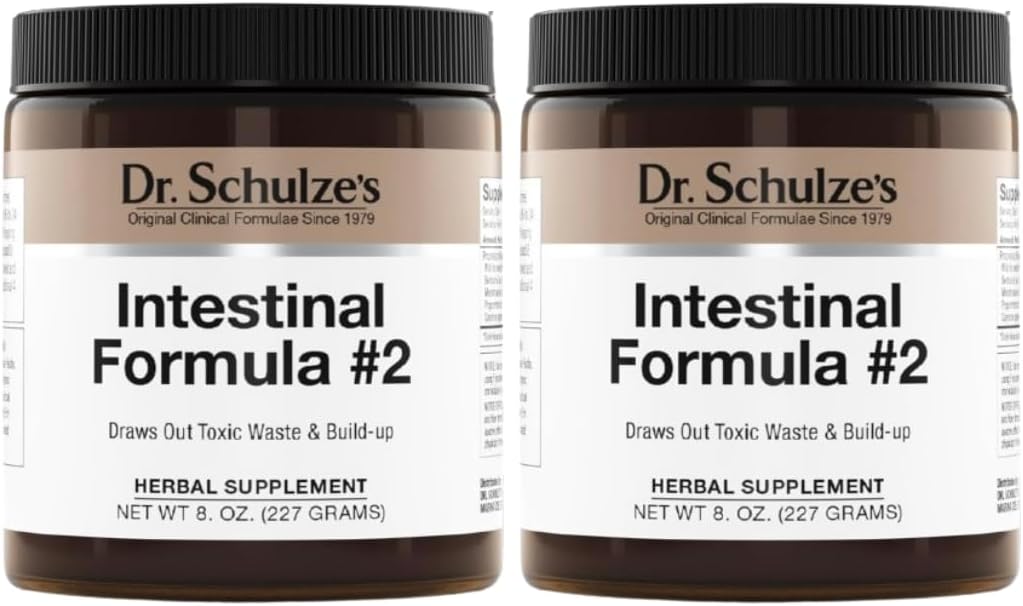 Dr. Shawze's Intestinal פורמולה 2 - ניקוי תוסף עבור תמיכה בריאות קולון - תמיכה יומית חיסול - תוספי צמחי צמחי מבוסס צמחי - Gluten-Free & Vegan - 8 oz (2-Pack)