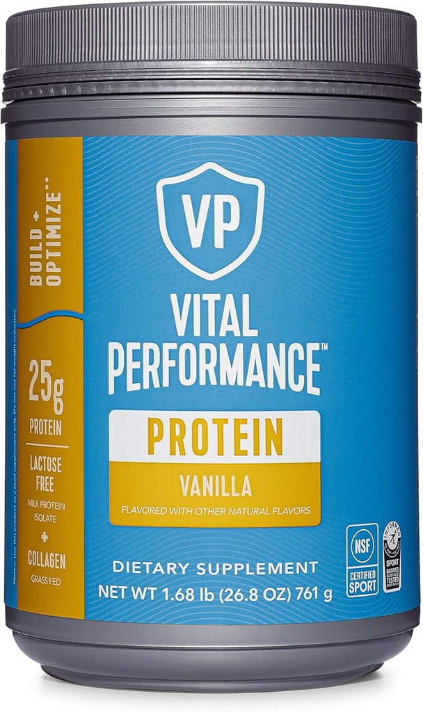 חלבונים Vital Collagen Peptides אבקת - וניל, אבקת חלבון בלנדר, Lactose-Free, Made Without Gluten, 1.68lb