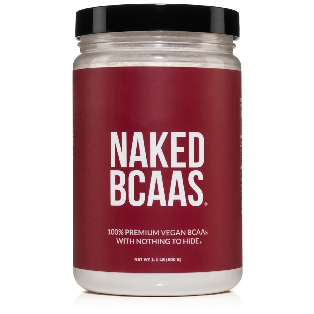 NAKED BCAAs Amino Acids אבקת, רק 1 ingredient, Pure 2:1 פורמולה, טבעוני Unflavored שרשרת Amino Acids, שינתה את כל טבעי BCAA - 500 גרמים, 100 משרתים
