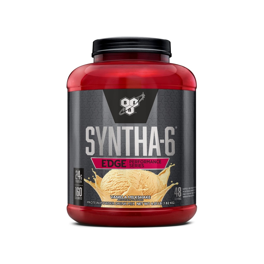 BSN SYNTHA-6 Edge אבקת חלבון, אבקת חלבון וניל עם hydrolyzed Whey, Micellar Casein, חלב חלבונים Isolate, סוכר נמוך, 24g חלבון, Vanilla Milkshake, 48 משרתים