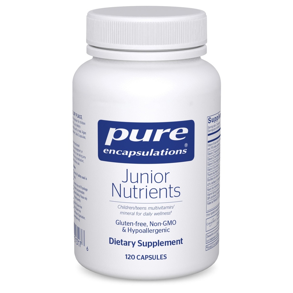 Encapsulations Junior Foodsents - Kids & Teens Multivitamin - ללא ברזל - עם Calcium, ויטמין D3 & ויטמין C - Non-GMO & Vegetarian - 120 קפסולות