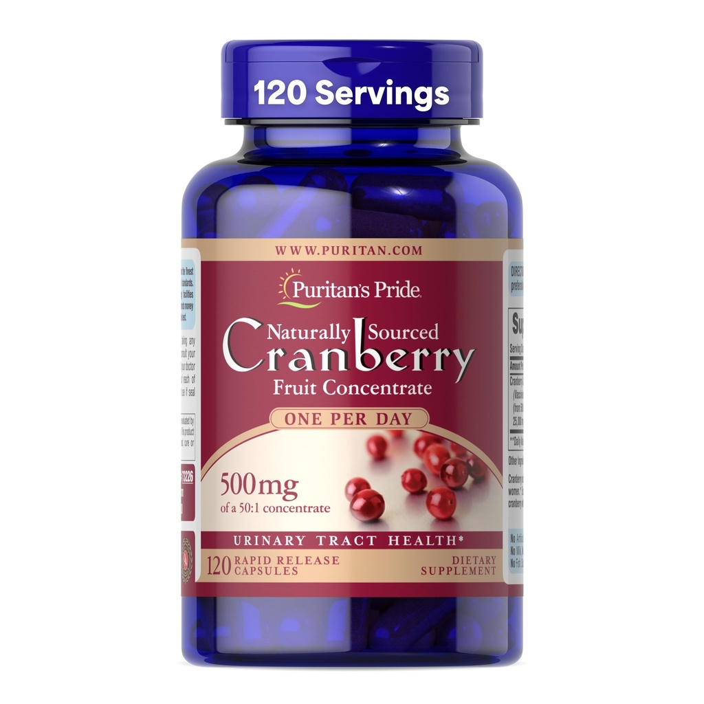 הגאווה של Puritan One A Day Cranberry - 120 קפסולות תמיכה בריאות שתן