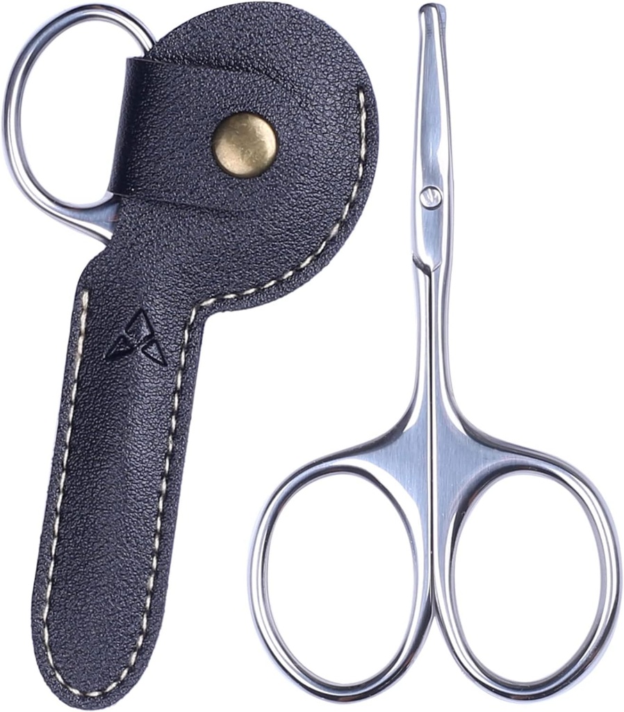 3.75 - Nose Hair Scisors, Round Tip Small Face Mustache Scisors for Men's Trimming