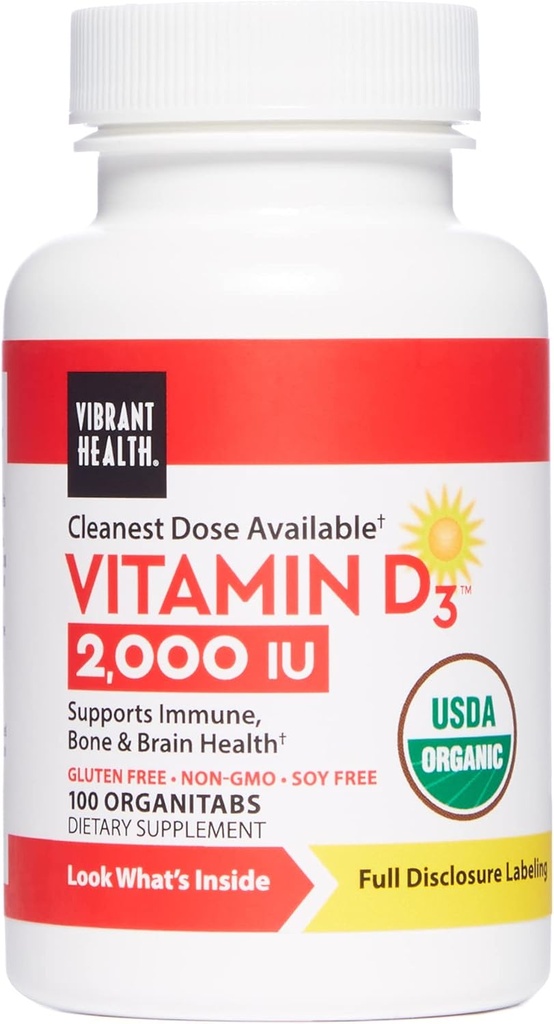 בריאות, ויטמין D3 2000 IU, תומך Immune, Bone ו- Brain Health, 100 קפסולות