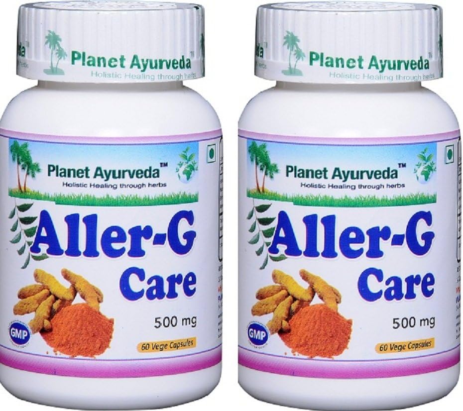 Planet Ayurveda Aller-G Care, 500mg Veg כמוסות - 2 בקבוקים