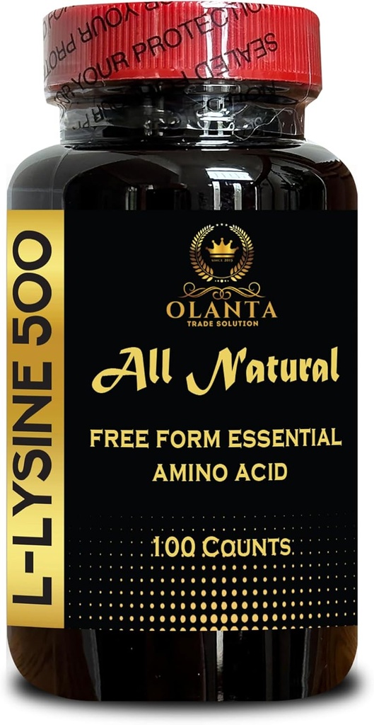 תוסף Aino ACIDS - L-Lysine HCL Pills, Essential Amino Acid תוסף עבור Immune תמיכה, פיתוח שרירים, מפרקים בריאים - 1 בקבוק 100 ספירות