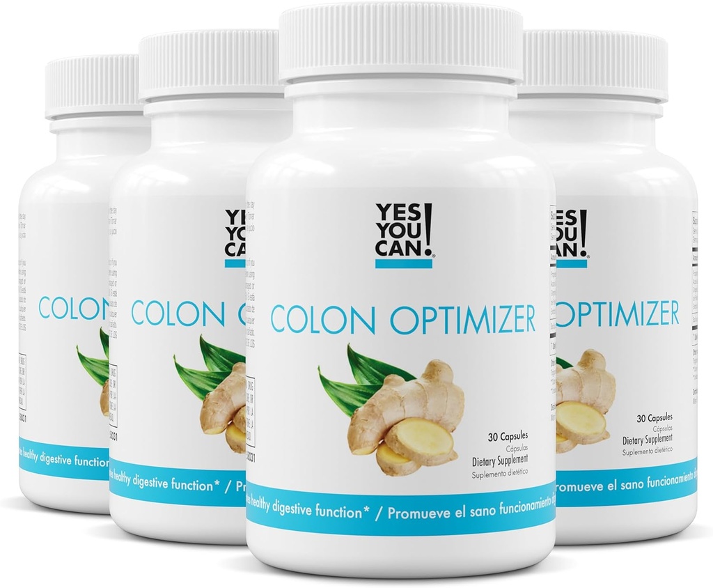 כן, אתה יכול! Probiotics קול אופטימיזציהer - Gut Health and Stomach תוסף עבור גברים ונשים, פרוביוטיקה אורגנית עם ג'ינג'ר ופמבלנט לבריאות העיכול, 30 קפסולות - 4 Pack