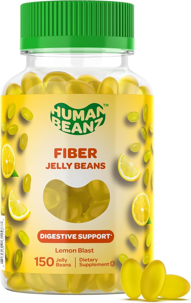 סיבים Jelly Bean חניכיים למבוגרים, תוספי סיבים לבריאות העיכול, Vegetarian סיבים מסטיקמי, 150 Jellybeans