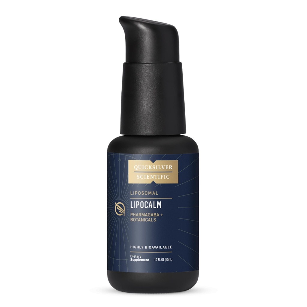 Quicksilver Scientific LipoCalm - Liposomal GABA עם Herbs עבור תמיכה מרגיעה - Chamomile, Passionflower Herb & Skullcap תוספת לשלום של Mind & Sleep Calm תמיכה (1.7oz / 50 מ"ל)