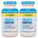 HEAL-N-SOOTHE Joint Support Supplements - Proteolytic Enzymes כמו Bromelain & Papain, עם Boswellia, Turmeric & ג'ינג'ר - מקדם פונקציות עיכול והגנה על הגוף - הרוזן 90 (2 Pack)