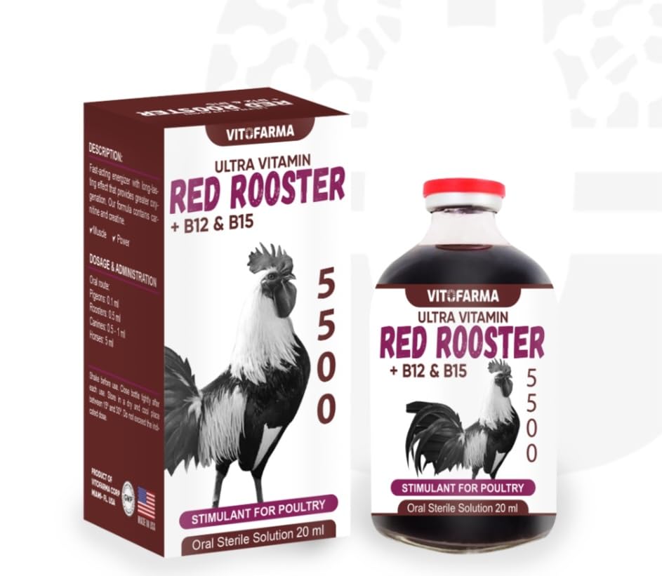 B12 5500 20 מ"ל Restorative השרירים Mass Optimal Weight Support Booster for Roster - Suplemento para Gallos b12 20 מ"ל (20 מ"ל)