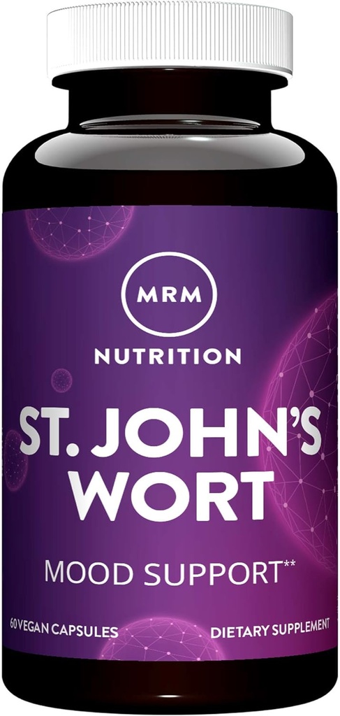 תזונה MRM St. John's Wort | 0.3% Hypericin 450mg | Mood + Well-Being Support | Gluten-Free + Vegan | 60 קפסולות