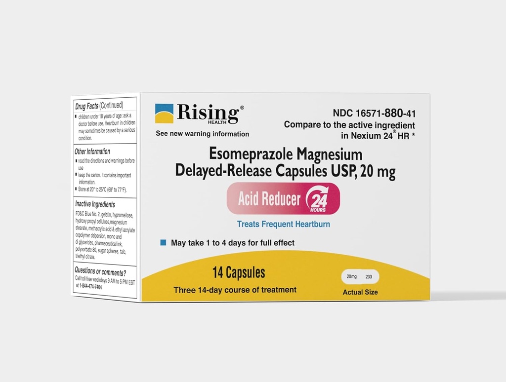 בריאות העולה - Esomeprazole Magnesium Delayed-Release קפסולות, USP - מתייחס Frequent Heartburn - 20 מ"ג - 42 Count Count