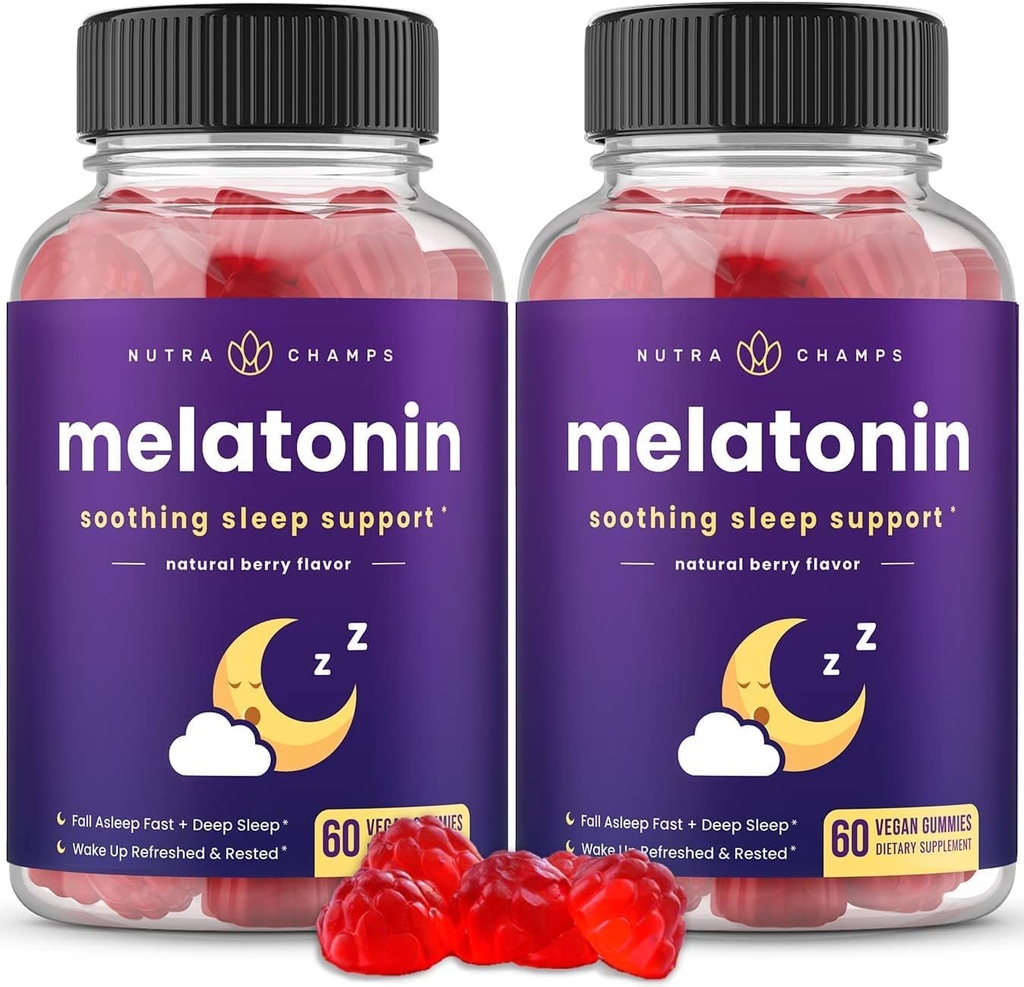 Melatonin Gummies for Kids & Adults | Natural Sleep Aid-Free, Brad Flavor Kids Melatonin Gummy Supplement | 2.5 מ"ג, 5 מ"ג או 10 מ"ג Dose | גלולות שינה