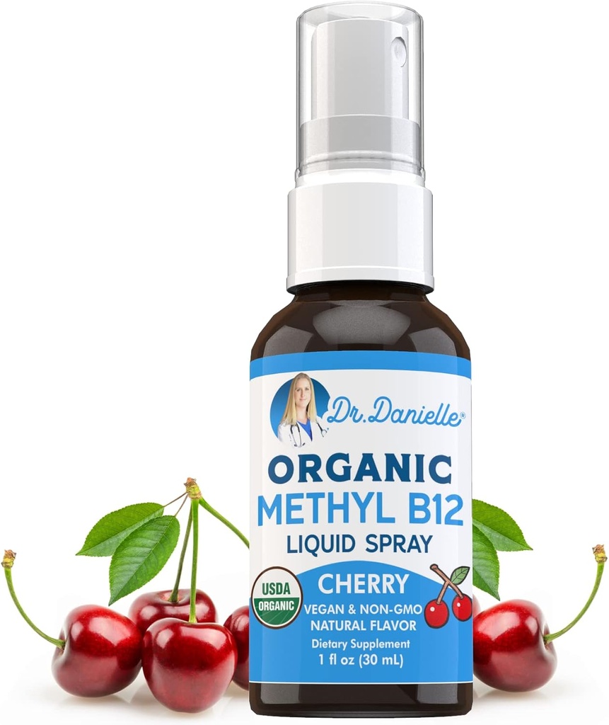 Doctor Danielle USDA אורגני ויטמין B12 נוזל Spray | ויטמין B12 לתמיכה באנרגיה | טבעוני | Gluten Free | Non-GMO | 1 Fl Oz