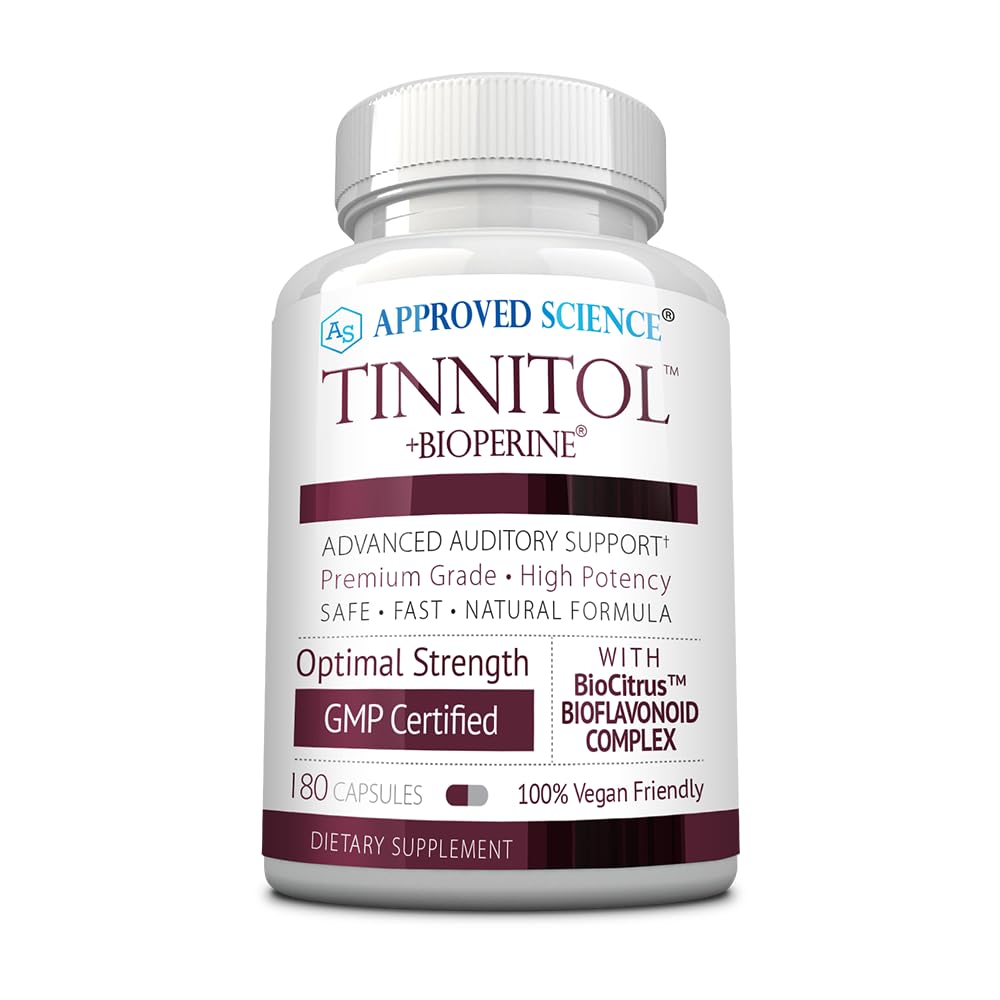 מוסמך Science Tinnitol - Tinnitus Support Supplement - Ease Ringing in the Ears - Boost Inner Ear Health - 1 בקבוק - 3 חודשים אספקה - מיוצר בארה"ב