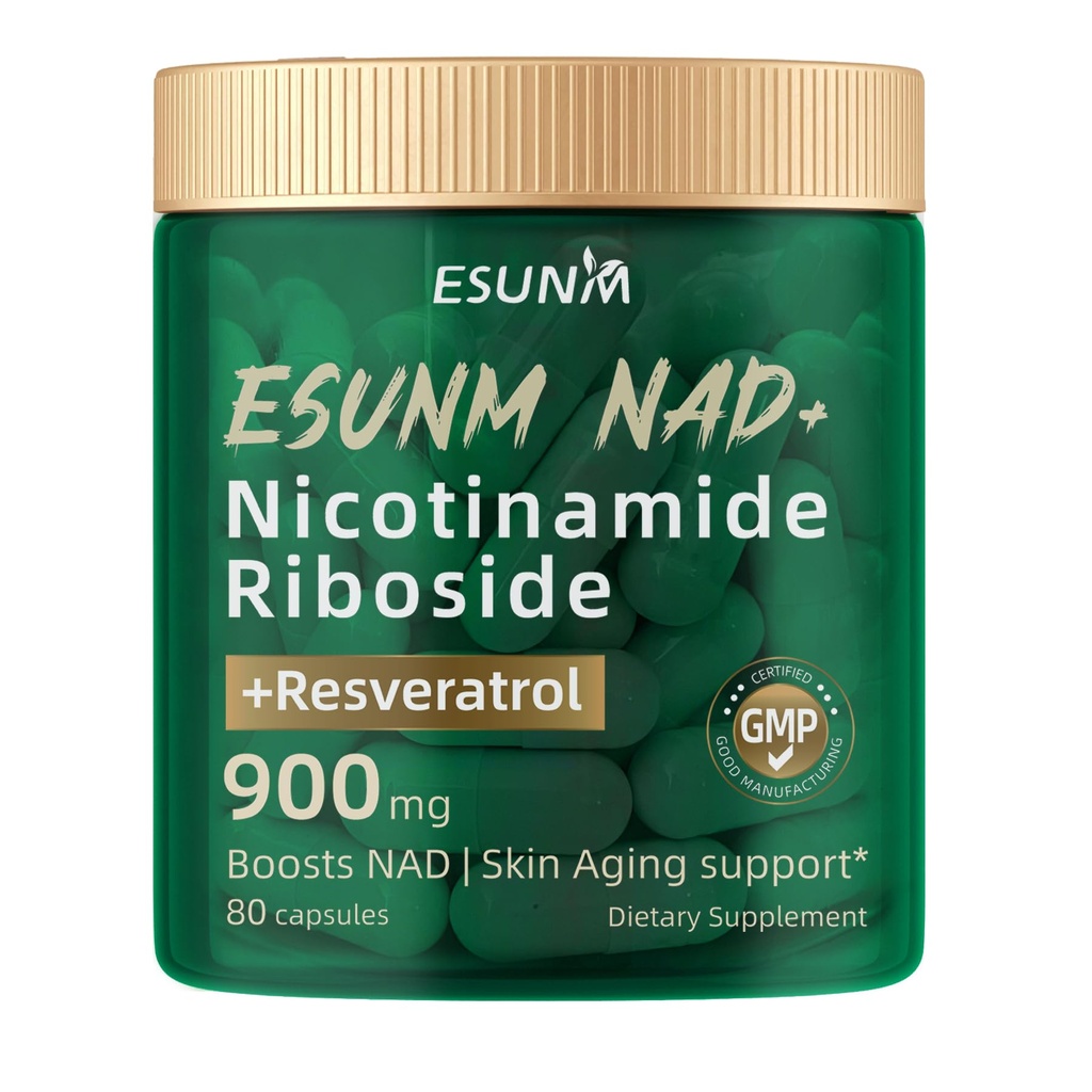 Nicotinamide Riboside 900 מ"ג, NMNH תוספת תוספי מזון Resveratrol תוספי מזון, תוספת עבור Anti-Aging, אנרגיה, פוקוס - 80 קפסולות