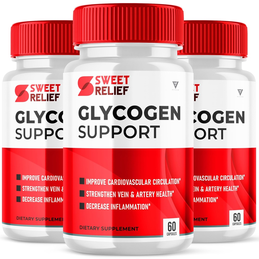 (3 Pack) תמיכה מתוקה Glycogen לתמיכה משותפתs Blood Vessel Cleaner Releaf, Sweetrelief Glycogen תומך קפסולות תוספי מזון, Glucogen O ניל Glyco Optimizer Control Recovery (180 קפסולות)