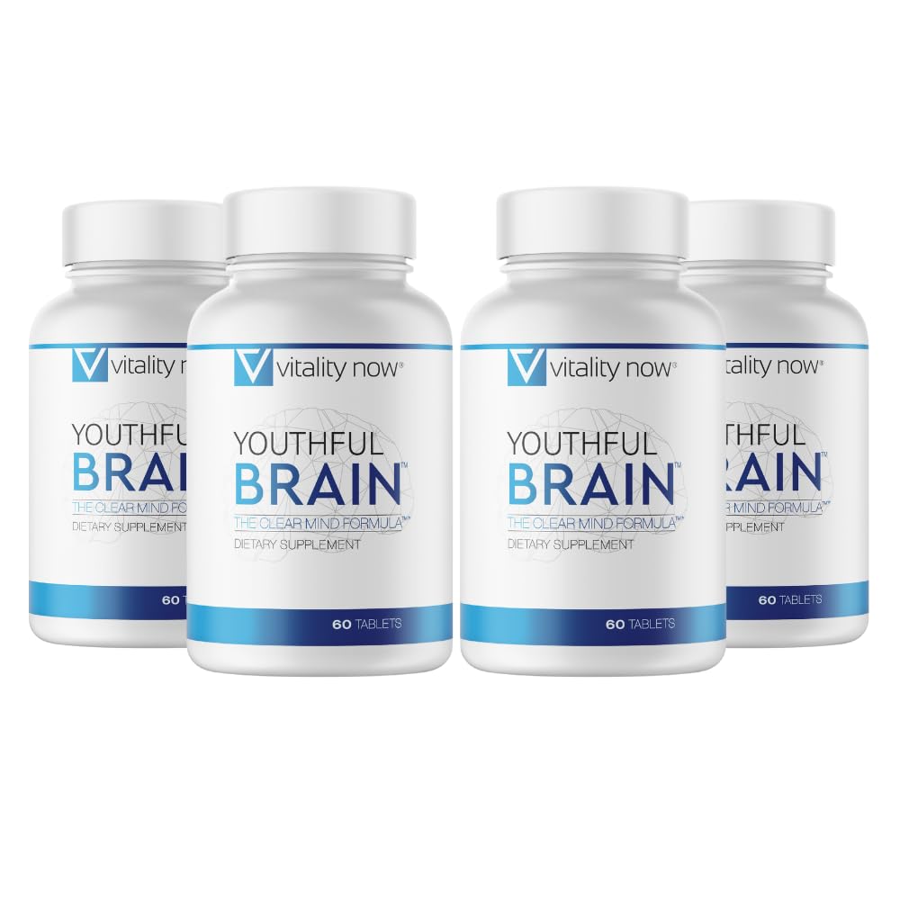 Brainful Brain 4 Bottle Bundle - Memory & Brain Health Support - Brain Booster Clarity with Bacopa Monnieri, גינקו בילובה, B12-120-Day Supply (240 Count)