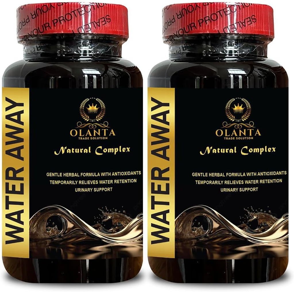 Water Away Pills - Support Kidney Function, Advanced Herbal Formula, צמצום עודף משקל מים, סיוע במים - 2 בקבוקים 120 קפסולות