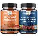 Bundle of Herbal Thyroid Support Complex - תוסף Potent Kelp Iodine עבור איזון הורמונלי ו Balancing Berberine Plus 1200 מ"ג Per משרת - Antioxidant Berberine עם Ceylon Cinnamon