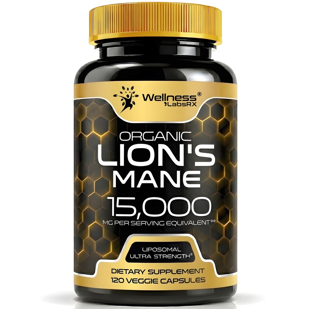 Lions Mane תוספי קפסולות - 120 Count - תוסף Mushroom, תוספי המוח עבור זיכרון ו Focus, Lion's Mane Mushroom קפסולות אורגניות - קוגניטיבית ותמיכה Immune, Focus תוסף תוסף תוסף תוסף