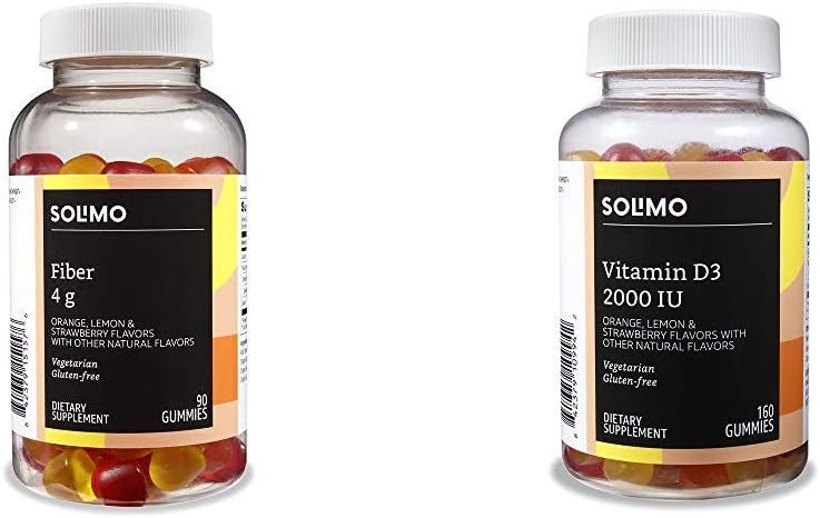 יסודות חניכיים סיבים (90 Count) ווויטמין D3 מסטיקנים (160 הרוזן)