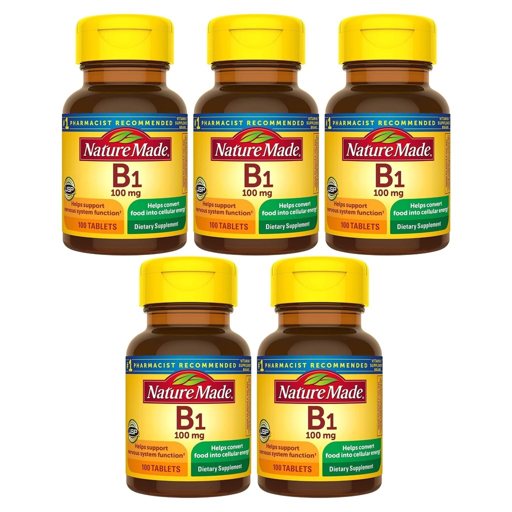 הטבע עשה B1 100 Mg 100 Count (5 Pack)